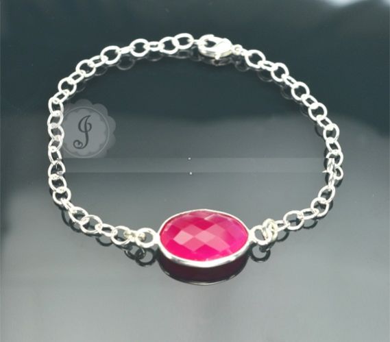 Jasmine Exports Silver Jewelry Bracelet Anniversary, Engagement, Gift, Party, Wedding, Main Stone : Chalcedony