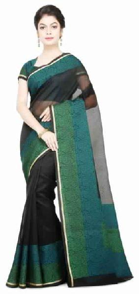 Ethnic Black Super Net Saree