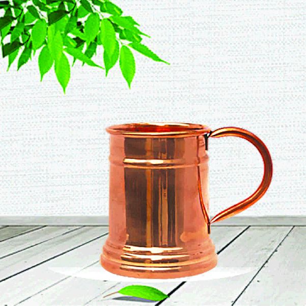 Polished Plain Copper Beer Mug, Shape : Round