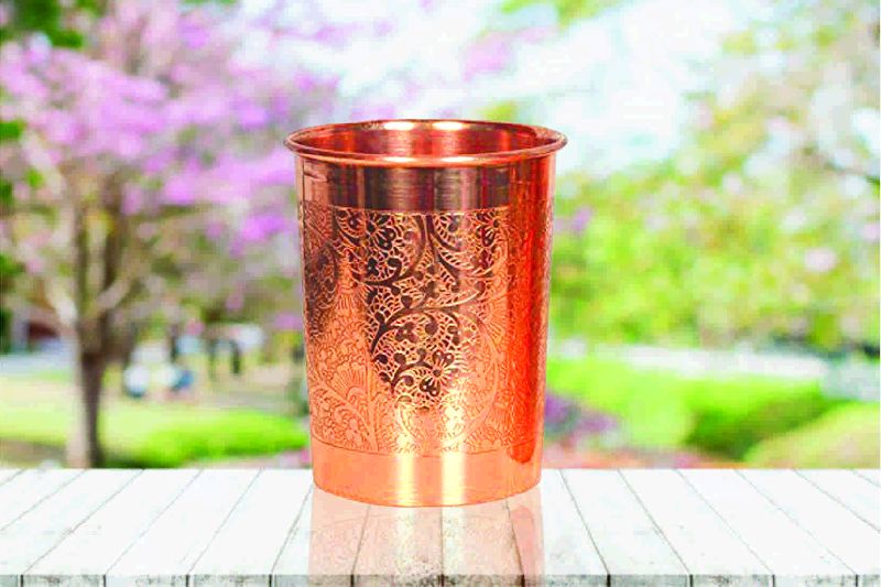 Hammered Copper Embossed Water Glasses, Grade : Superior