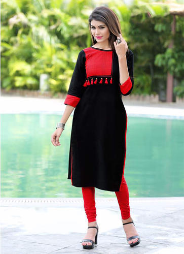 Plain Cotton Slub Kurti, Occasion : Casual Wear, Party Wear