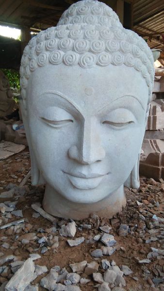Sand Stone Buddha Head Statue