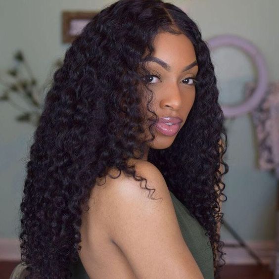 Deep Curly Black Hair