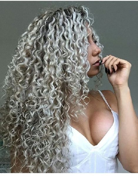 Deep Curly Grey Hair