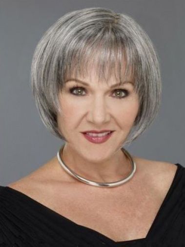 Gray Bob Bang Hair Wig