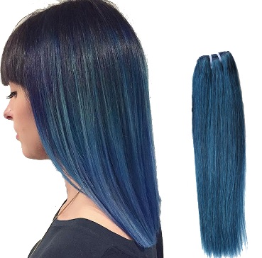 Virgin Remy Weft Blue Hair Extension Buy virgin remy weft blue hair  extension