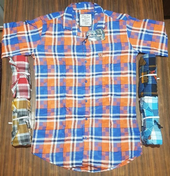 Mens Checked Shirts, Size : L, Etc