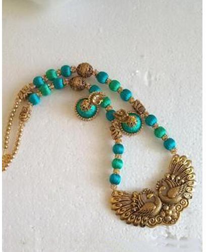 Polished Peacock Necklace, Occasion : Party Wear