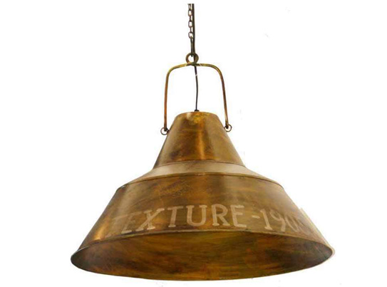 Aged Brass Industrial Pendant Light, Size : Customize