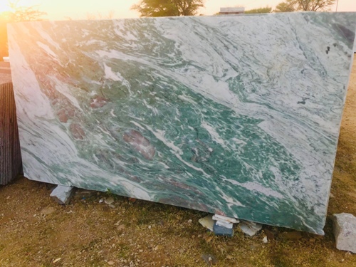 Bush Hammered White Green Marble, for Hotel, Kitchen, Office, Restaurant, Size : 12x12ft12x16ft, 18x18ft