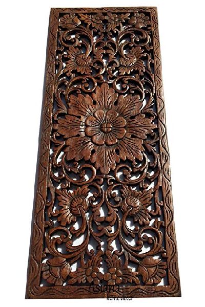 Floral Wooden Carved Wall Panel