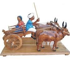 Wooden Bullock Cart Showpiece, for Home Decoration, Interior Decor, Style : Antique