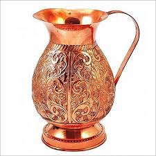 Round Antique Copper Jugs, for Serving Water, Water Storage, Storing Capacity : 1.7L