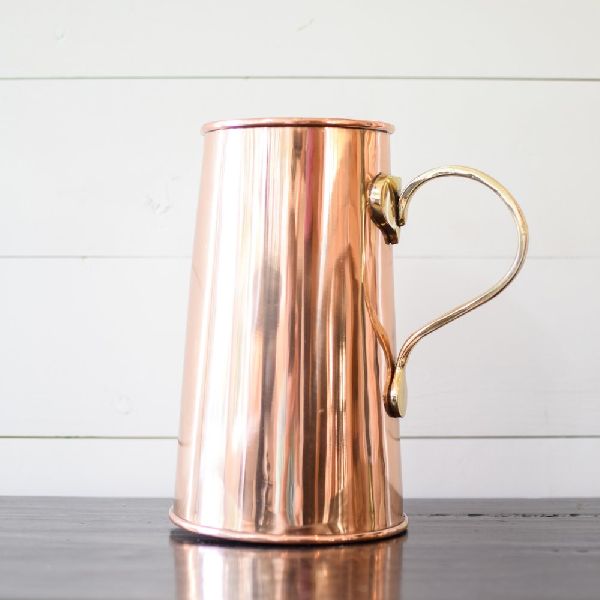 Round Copper Jug without Lid, for Water Storage, Storing Capacity : 1 Ltr