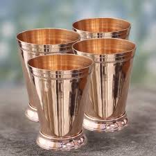 Fancy Copper Four Glass Set, for Home, Hotel, Restaurant, Feature : Attractive Designs, Crack Resistance