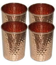 Hammered Copper Four Glass Set, for Home, Hotel, Restaurant, Feature : Attractive Designs, Crack Resistance