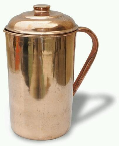 Round High Quality Copper Jugs, for Serving Water, Water Storage, Size : 150x100x70 mm