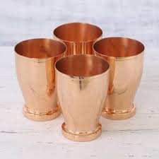 Polished Copper Four Glass Set, for Home, Hotel, Restaurant, Feature : Attractive Designs