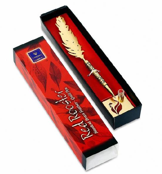 Red Rooster Feather Pen