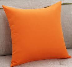 Square Cotton Orange Pillow Covers, for Home, Hotel, Size : Multisizes