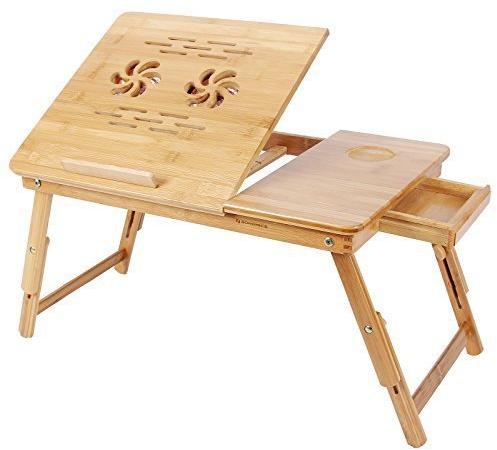 Portable Foldable Wooden Laptop Lapdesk Table