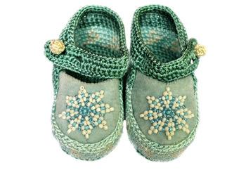 Rayon Thread bead Flower Shoes