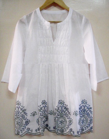AKSHAT INTERNATIONAL Cotton Tunic, Technics : Embroidered