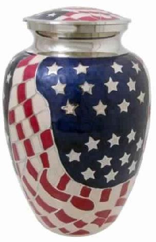 American Flag Patriotic Cremation Urn