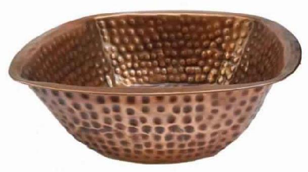 Hammered Copper Antique Patina Spa Bowl