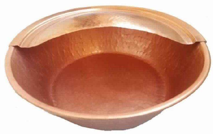 Hammered Copper Foot Massage Bowl With Foot Rest