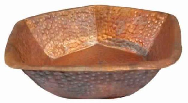 Hammered Copper Pentagon Foot Massage Therapy Bowl