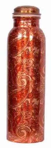 Maroon Printed Copper Water Bottle