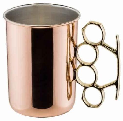 Shiny Polish Copper  Mug with Brass Handle