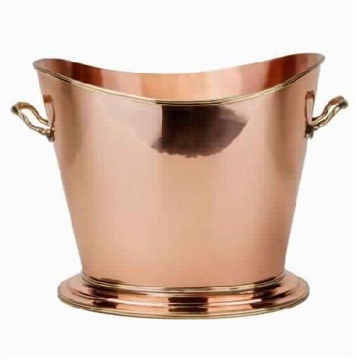 Solid Copper Wine Cooler with Brass Handles