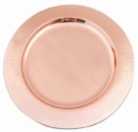 Steel Plated Hammered Border Copper Charger Plate