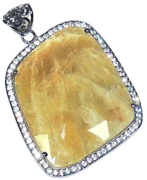 Yellow Sapphire With Sterling Silver Pendant