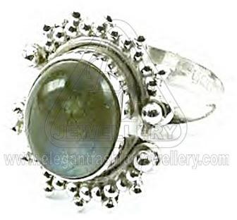 ElegantFashionJewellery Plain Silver Rings, Main Stone : Labradorite