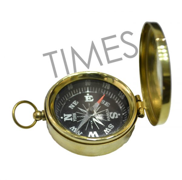 antique brass pocket compass
