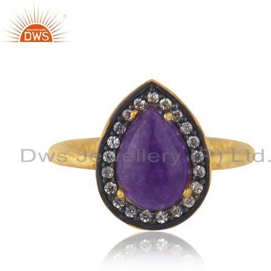 14k Gold Plated 925 Silver Multi Gemstone Ring Jewellery