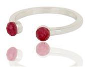 Beautiful Dyed Ruby and Sterling Silver Open Stackable Ring