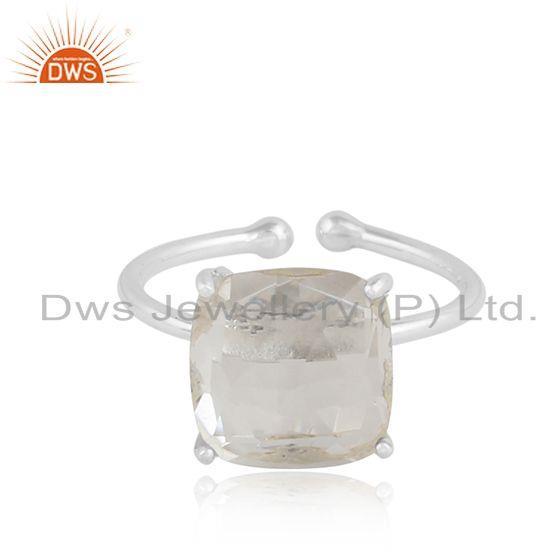 Crystal Quartz Gemstone Handmade Sterling Silver Designer Rings