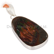 Natural Ammolite Gemstone Handcrafted Pendant