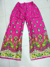 Pink color Plazo style trouser, Technics : Printed