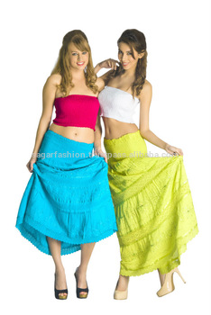 woman colorful skirt