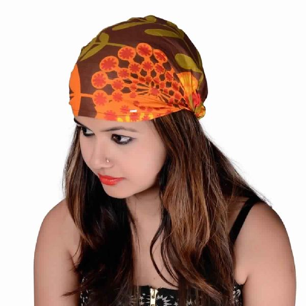 Cotton Printed Brown Color Hair Band