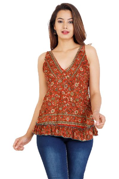 Vintage Sari Silk Womens Casual Tops