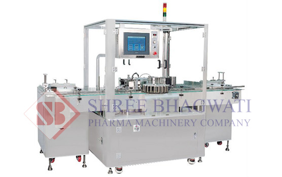 Vial labelling machine