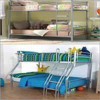 Krunal Engineers Iron Two Tier Bunk Bed, for Hotel, Home, Hostels, Color : Black