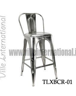 Industrial Vintage Silver Crome Bar Chair
