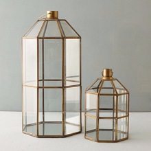Round Brass and Glass Beaden Lantern